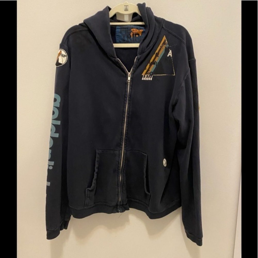 Field trip black hoodie with full zip size Medium (4)  full back logo & patches